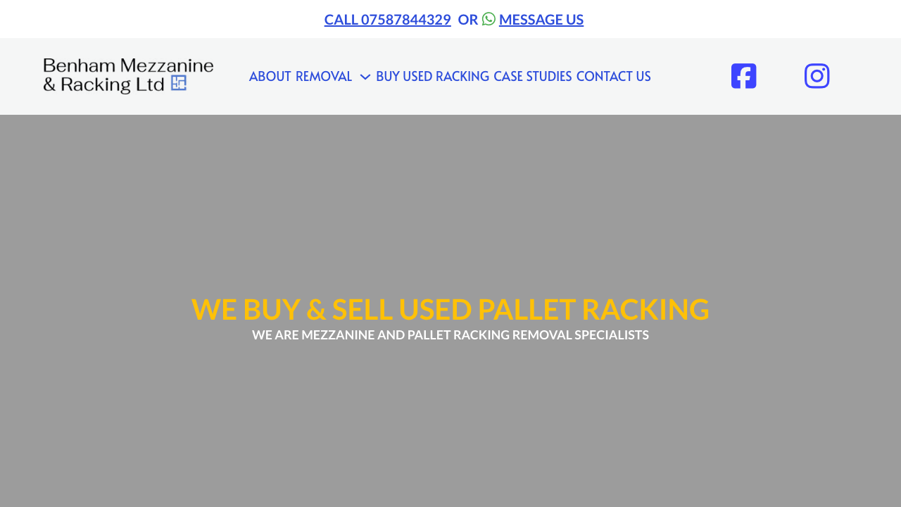 BENHAM MEZZANINE & RACKING LTD website preview