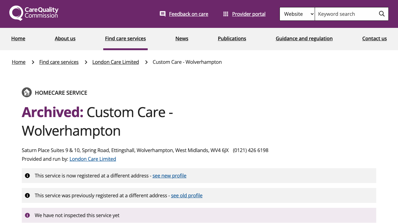 CARE POWER (WOLVERHAMPTON) LIMITED website preview