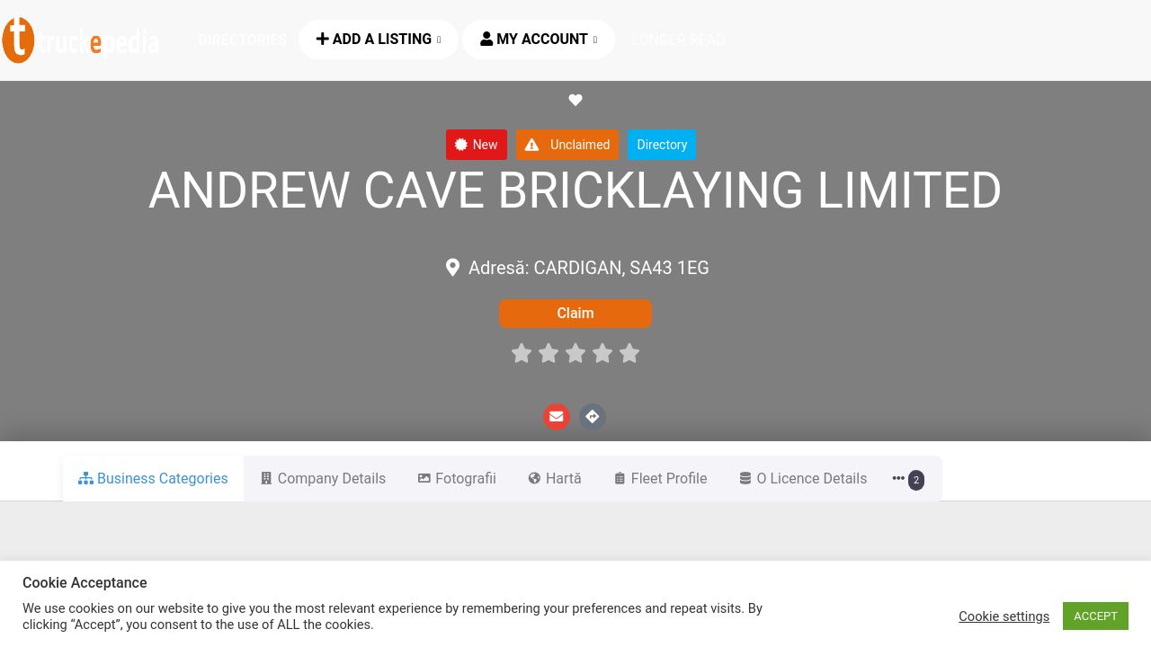 ANDREW CAVE BRICKLAYING LIMITED website preview