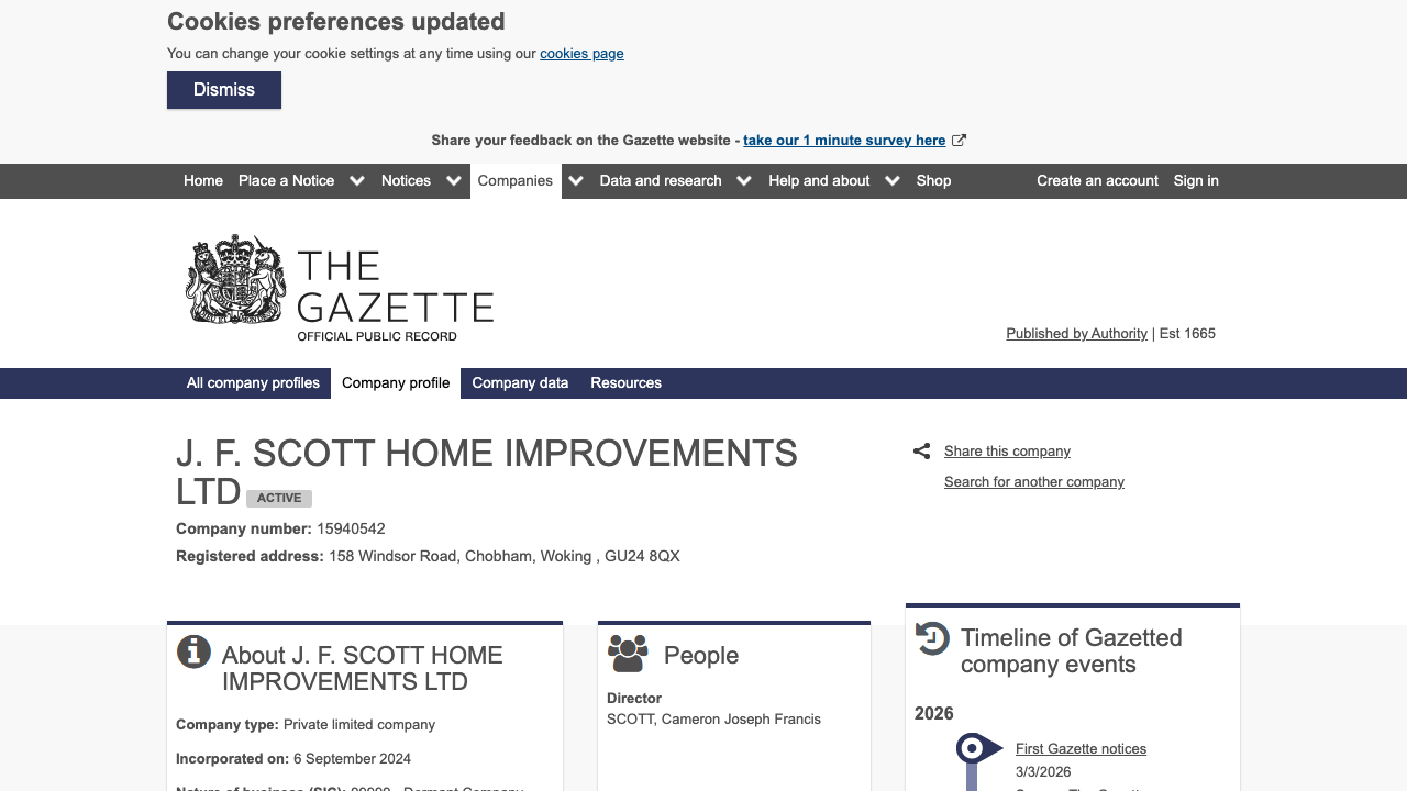 CAM SCOTT LIMITED website preview