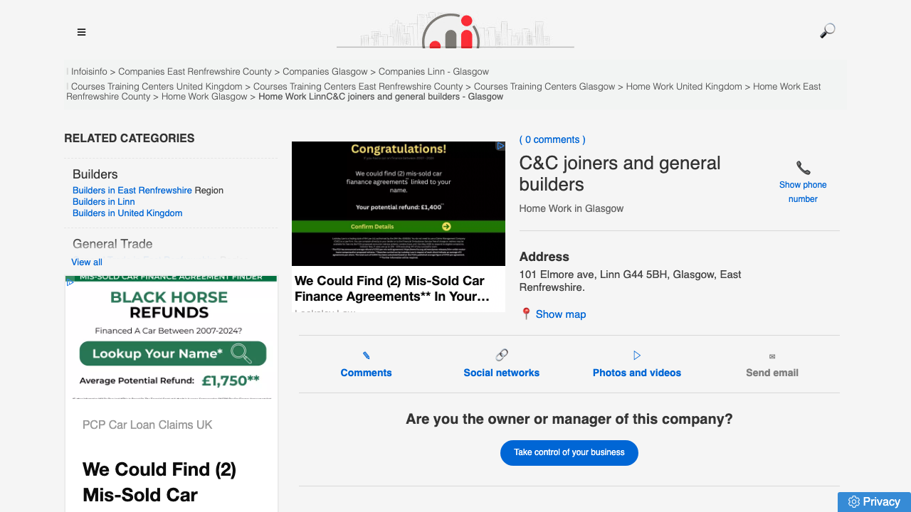 C&CJOINERY LTD website preview