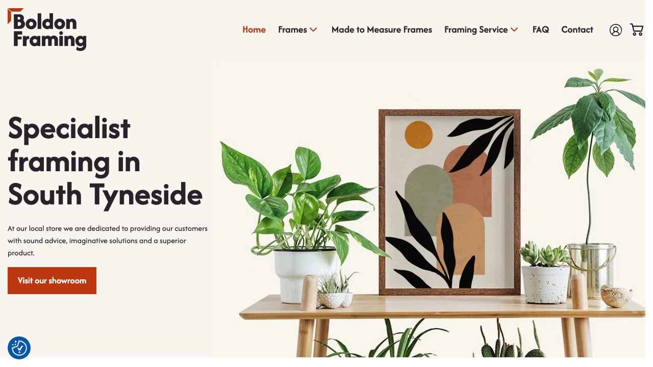 BOLDON PICTURE FRAMING LTD website preview