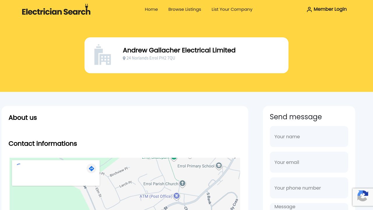 ANDREW GALLACHER ELECTRICAL LTD website preview