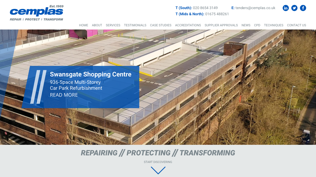 CEMPLAS WATERPROOFING & CONCRETE REPAIRS LIMITED website preview