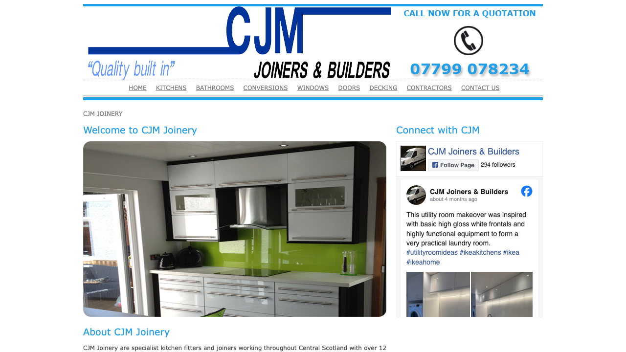 CJM JOINERY LIMITED website preview