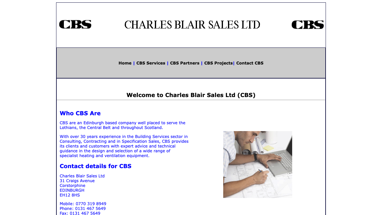 CHARLES BLAIR SALES LTD. website preview
