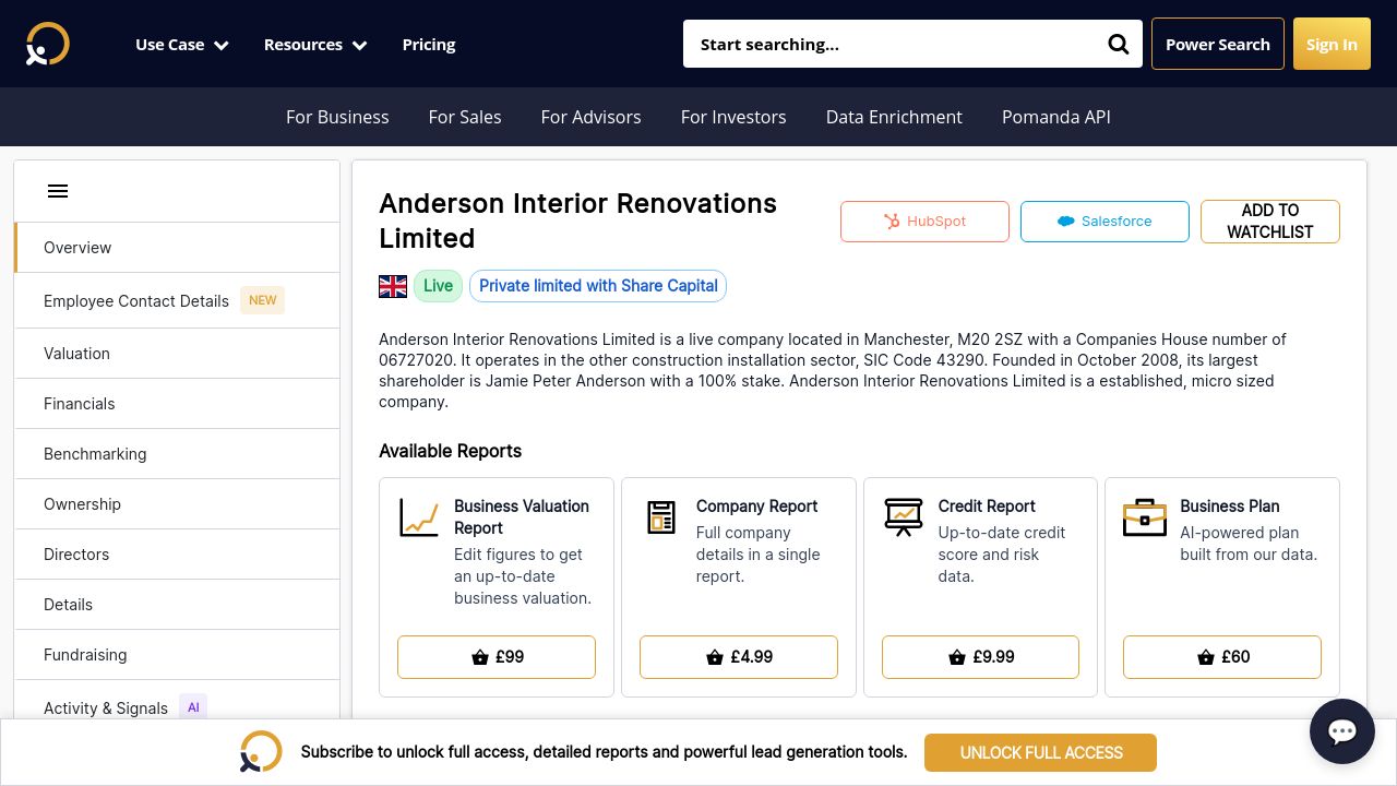 ANDERSON INTERIOR RENOVATIONS LIMITED website preview