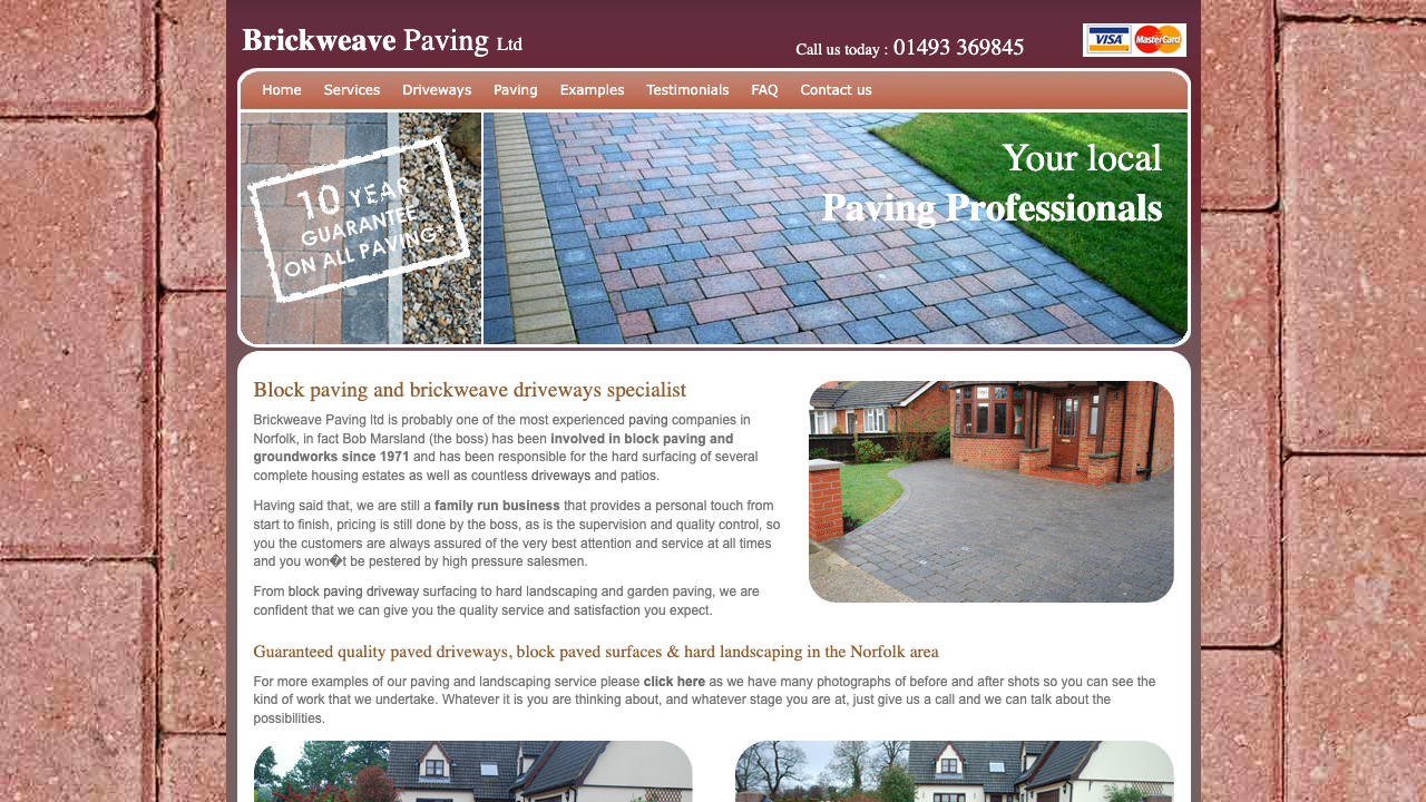 BRICKWEAVE PAVING (EASTCOAST) LIMITED website preview