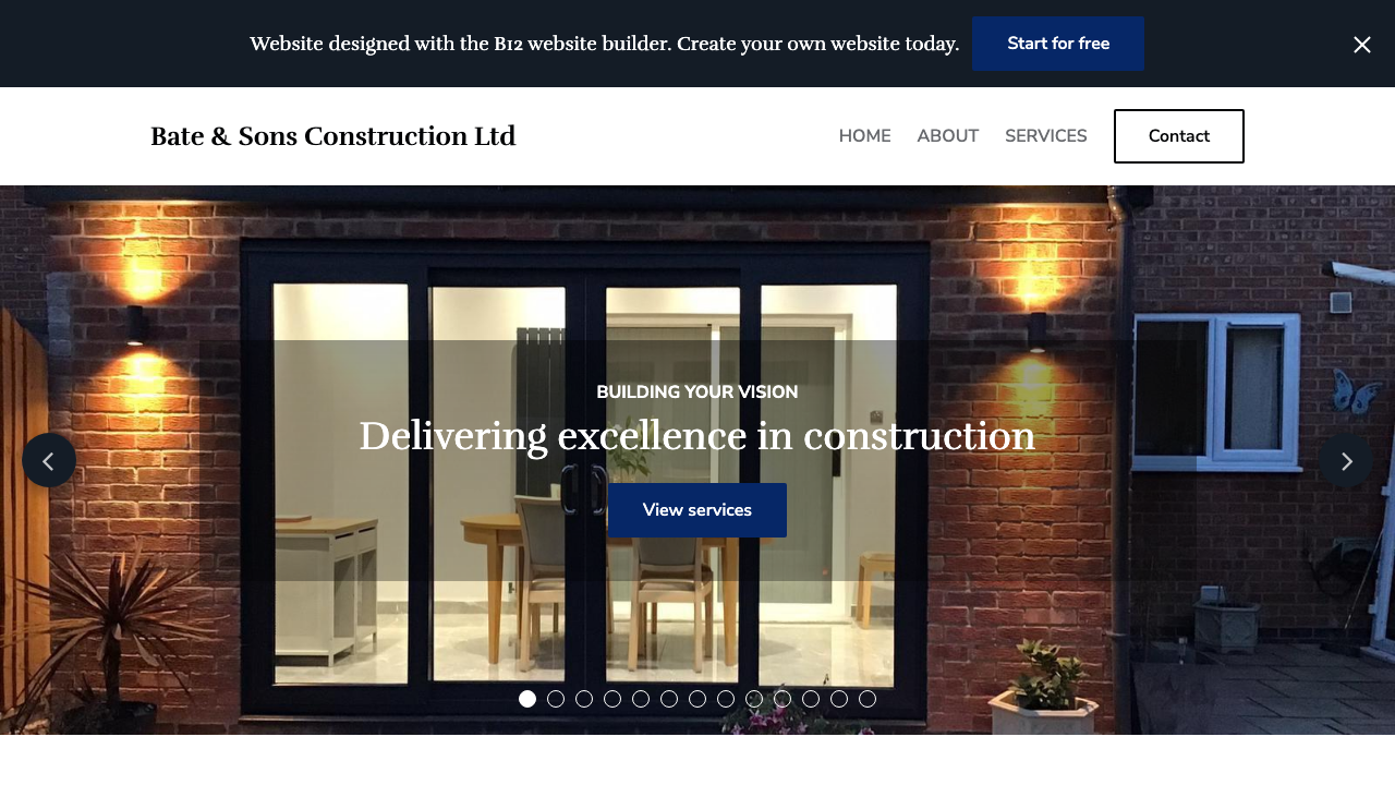 BATE & SONS CONSTRUCTION LTD website preview