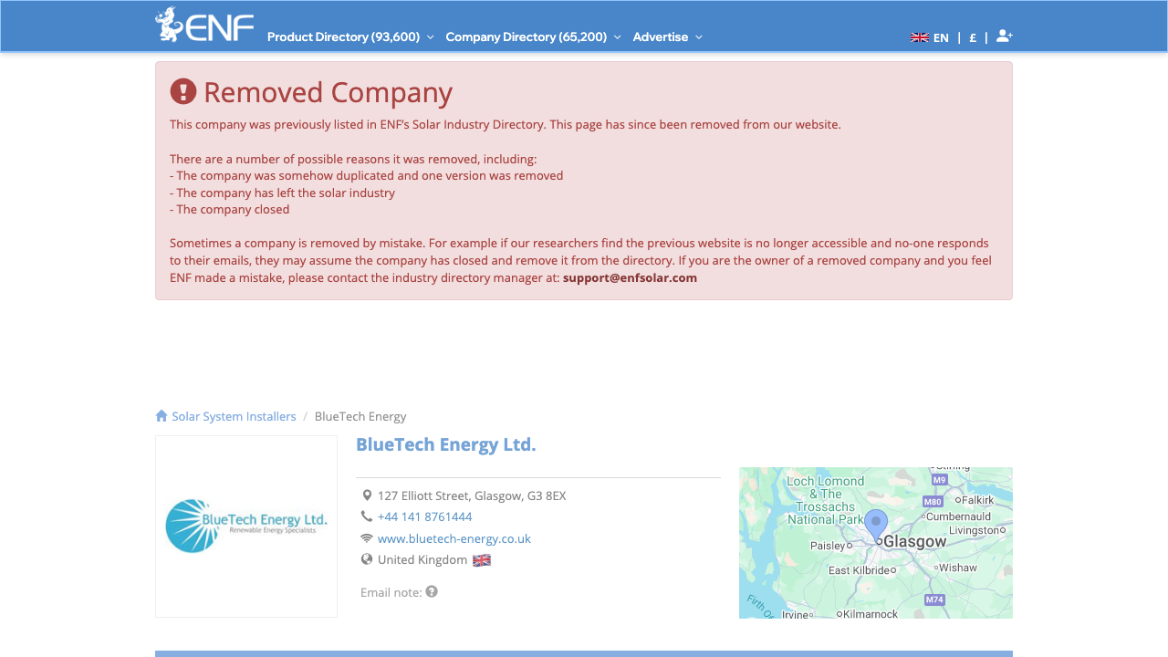 BLUETECH ENERGY LIMITED website preview