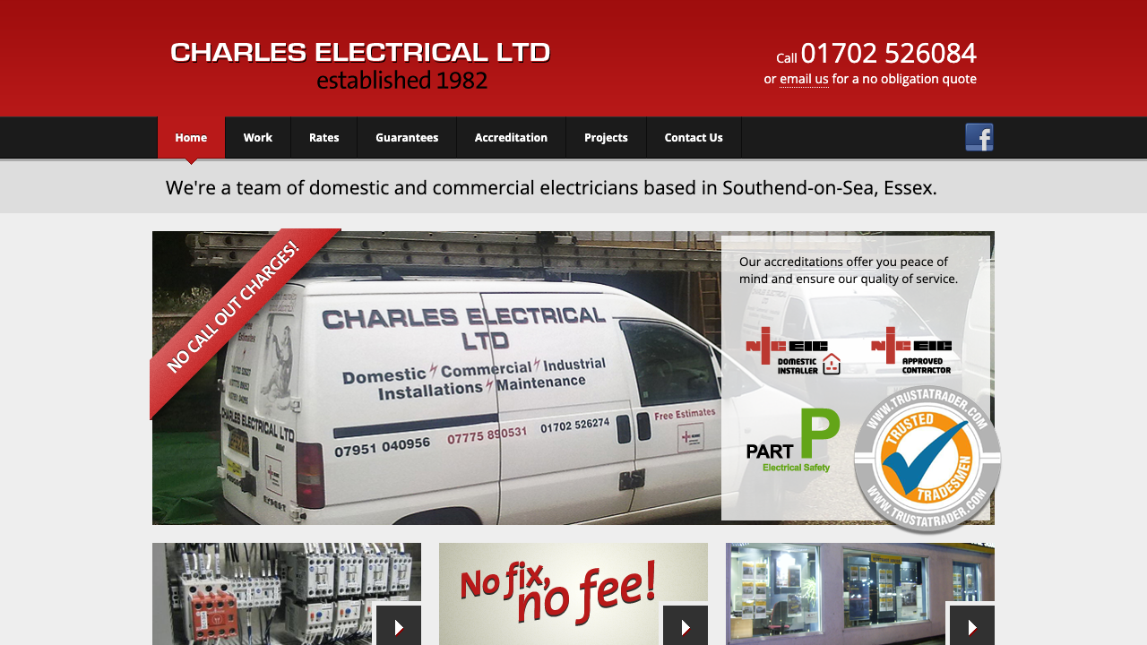 CHARLES ELECTRICAL LTD. website preview