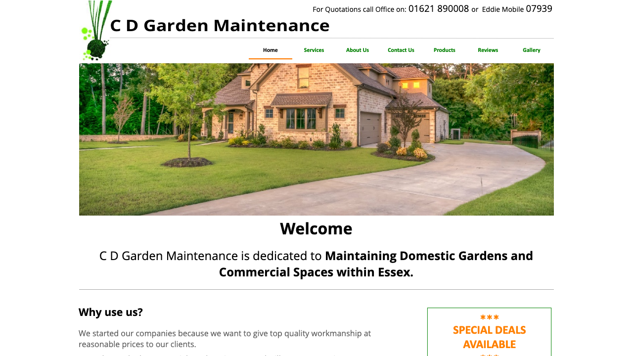 C D GARDEN MAINTENANCE (ESSEX) LIMITED website preview