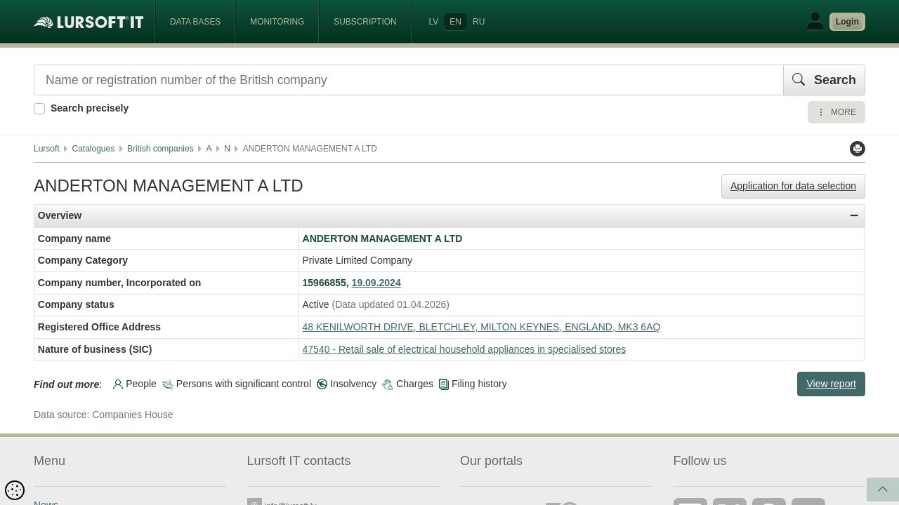 ANDERTON MANAGEMENT A LTD website preview