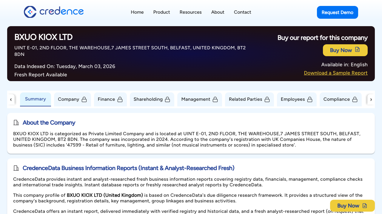 BXUO KIOX LTD website preview
