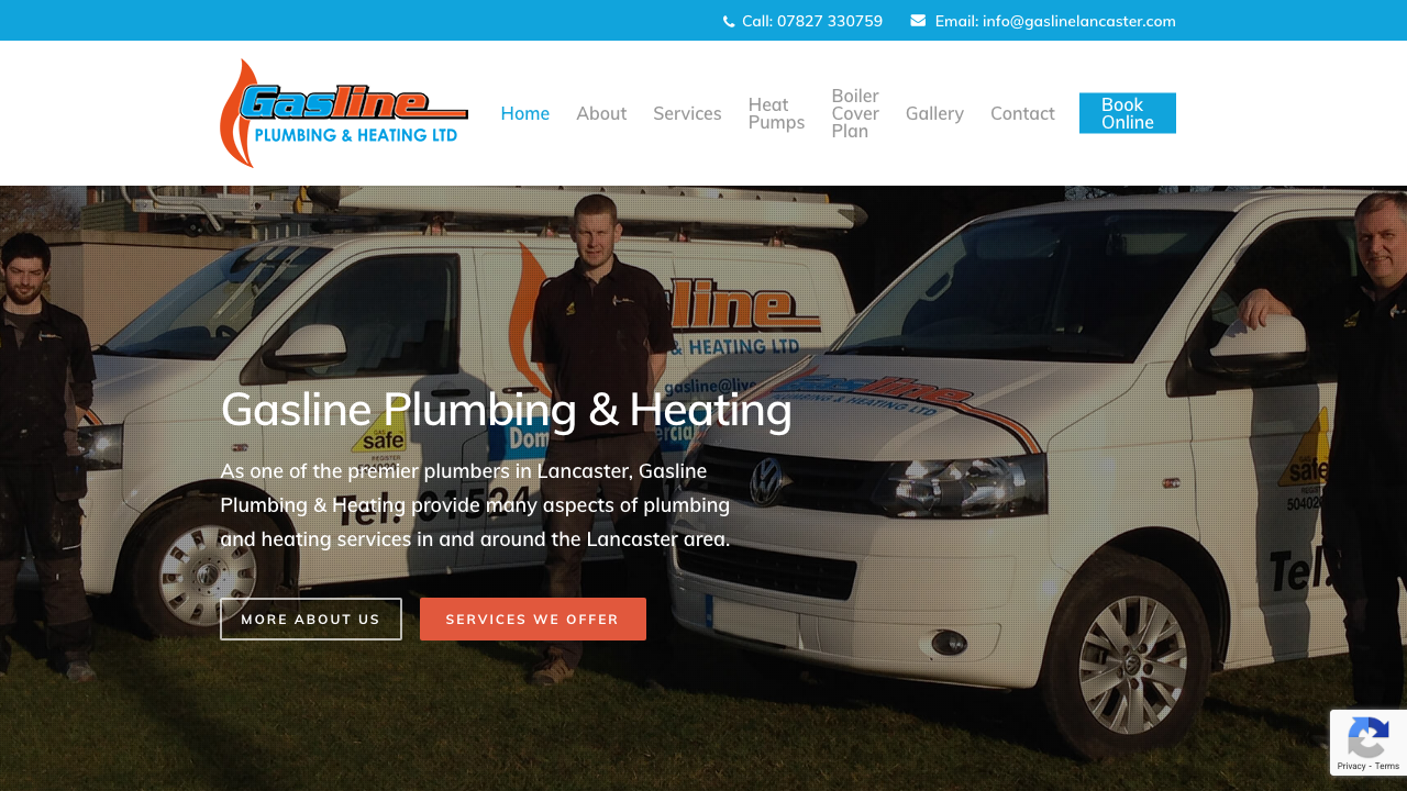 GASLINE PLUMBING & HEATING LIMITED website preview