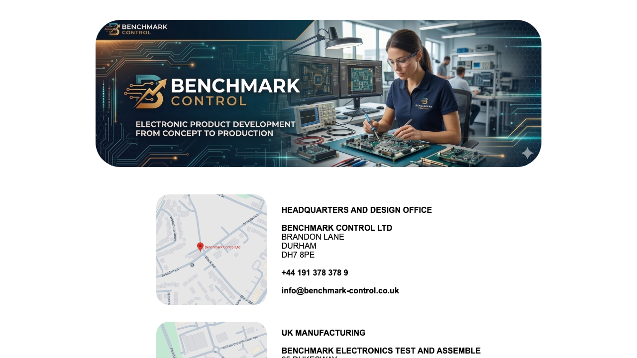 BENCHMARK CONTROL LTD website preview