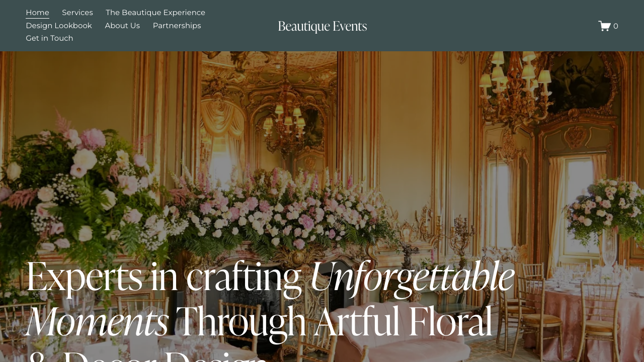 BEAUTIQUE EVENTS LTD website preview