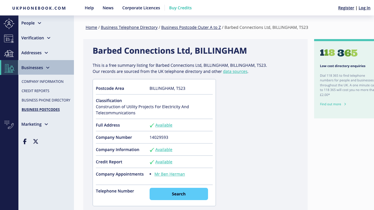 BARBED CONNECTIONS LTD website preview