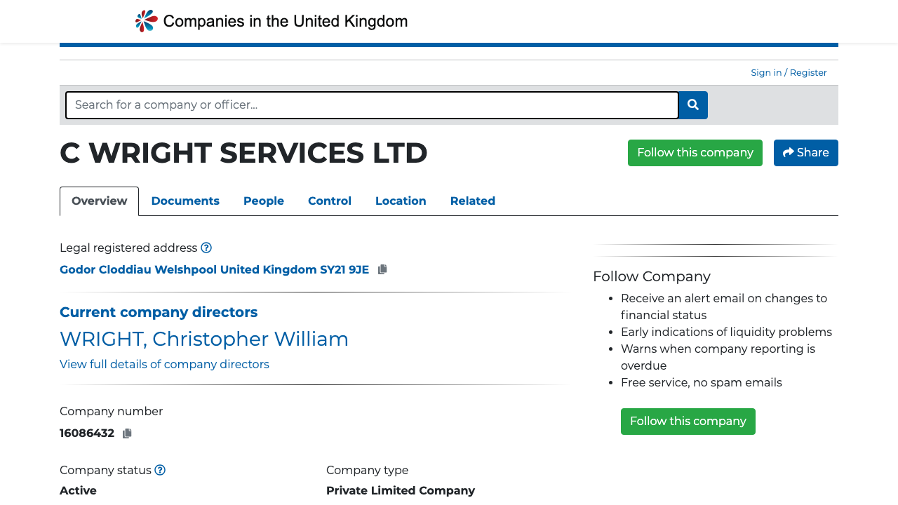 C WRIGHT SERVICES LTD website preview
