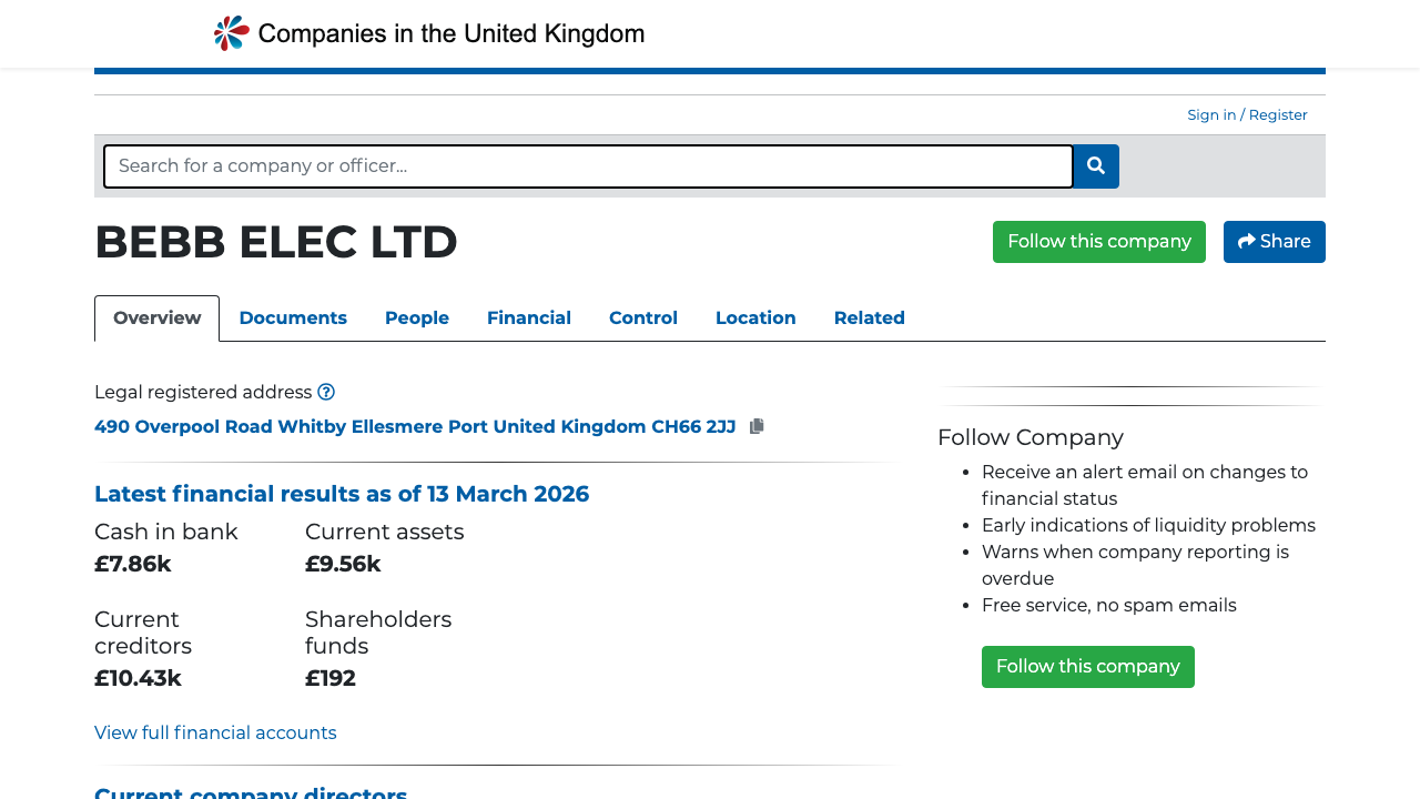 BEBB ELEC LTD website preview