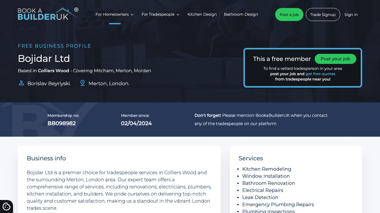 BOJIDAR LTD website preview