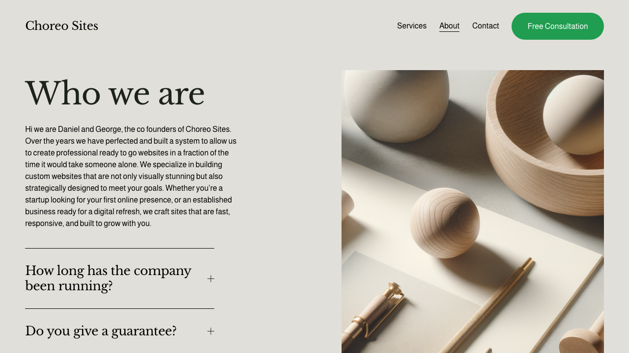 CHOREOSITES LTD website preview