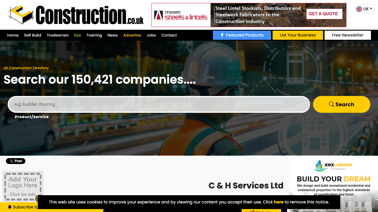 C&H BUILDERS LTD website preview