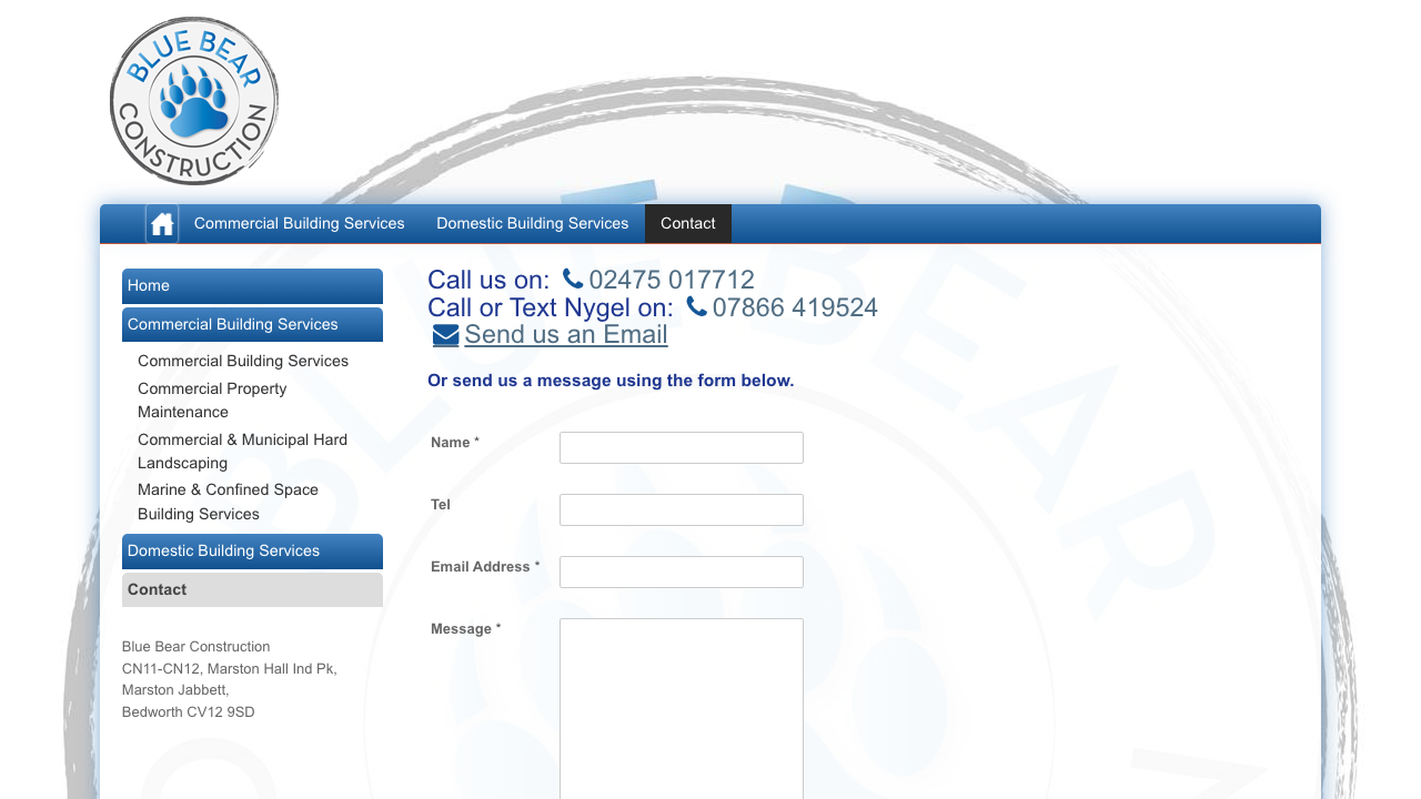 BLUE BEAR CONSTRUCTION LTD website preview