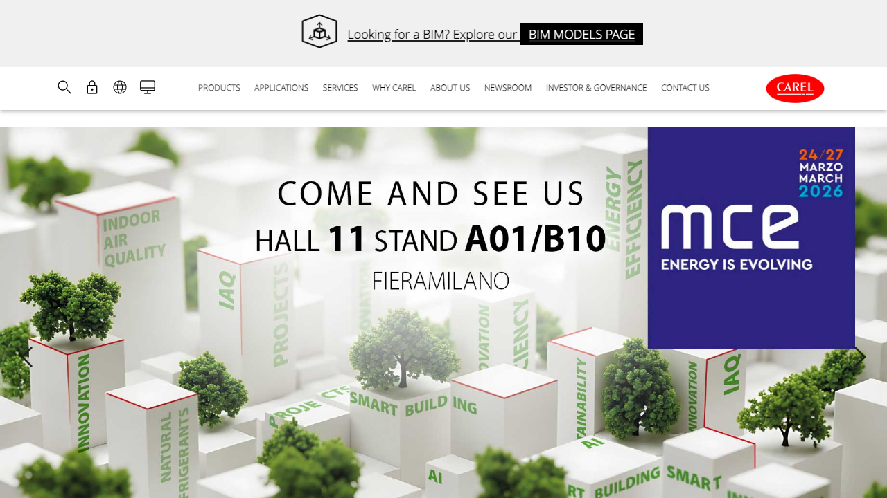 CAREL U.K. LTD. website preview