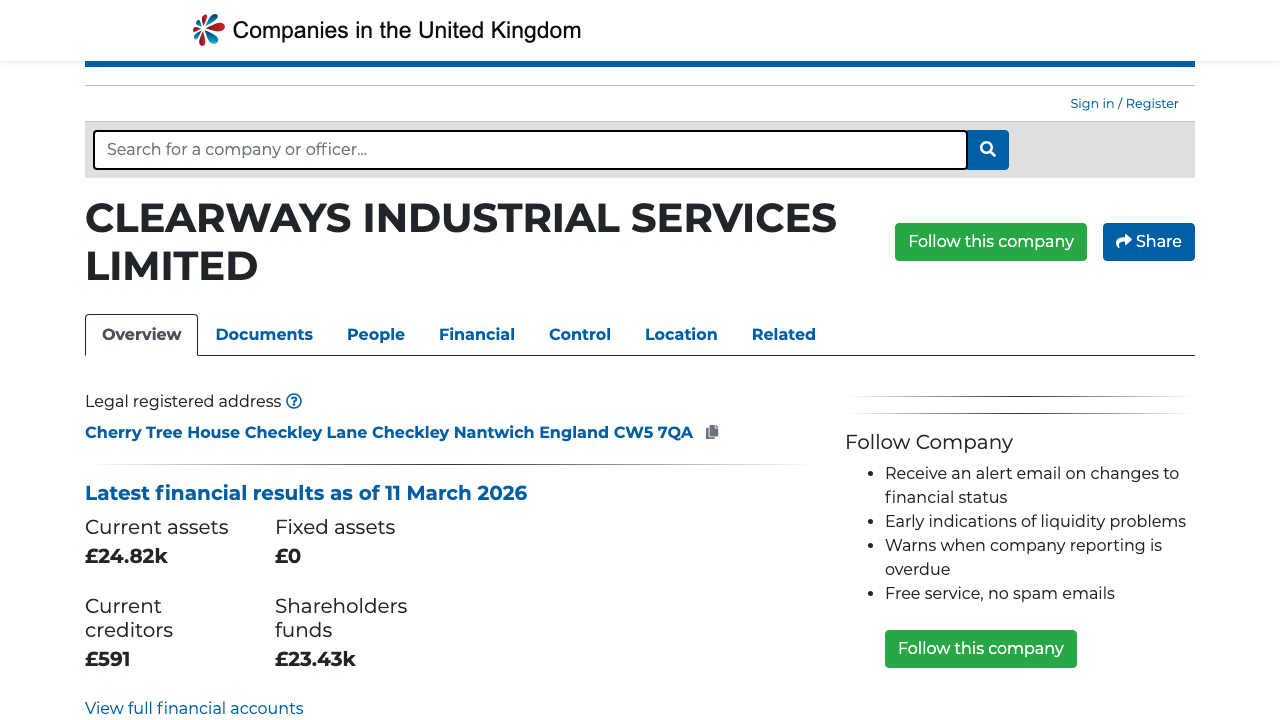 CLEARWAYS INDUSTRIAL SERVICES LIMITED website preview