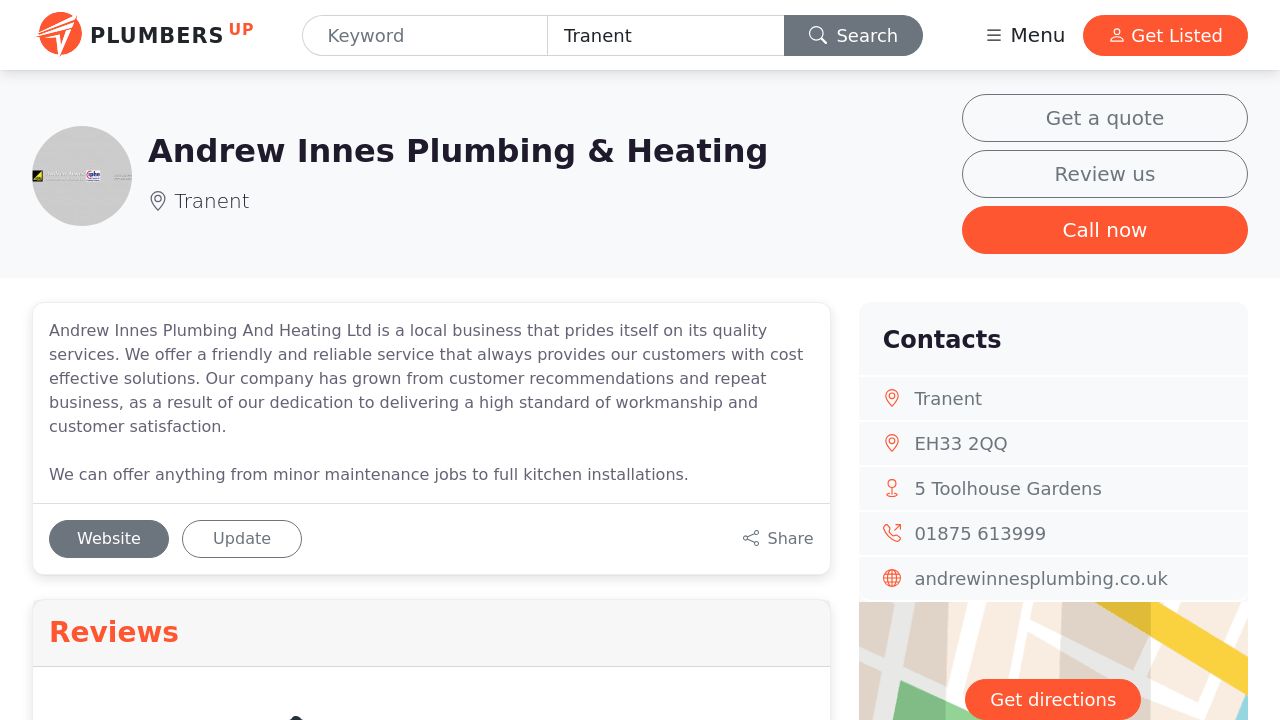 ANDREW INNES PLUMBING & HEATING LIMITED website preview