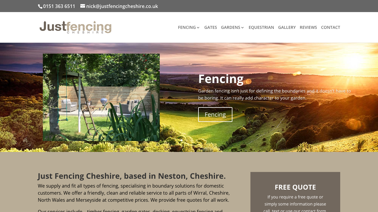 FENCING CHESHIRE LTD website preview