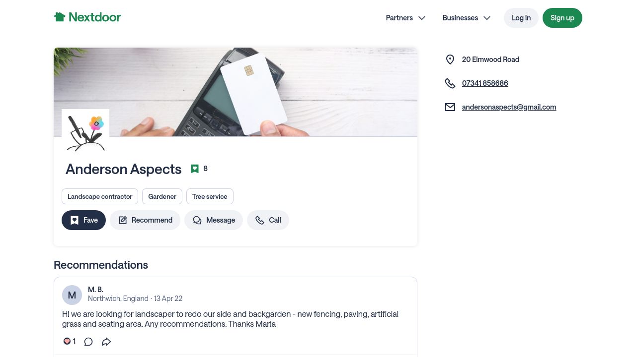 ANDERSON ASPECTS LIMITED website preview