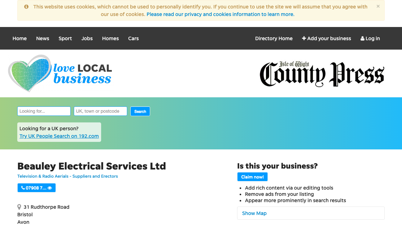 BEAULEY ELECTRICAL SERVICES LTD website preview