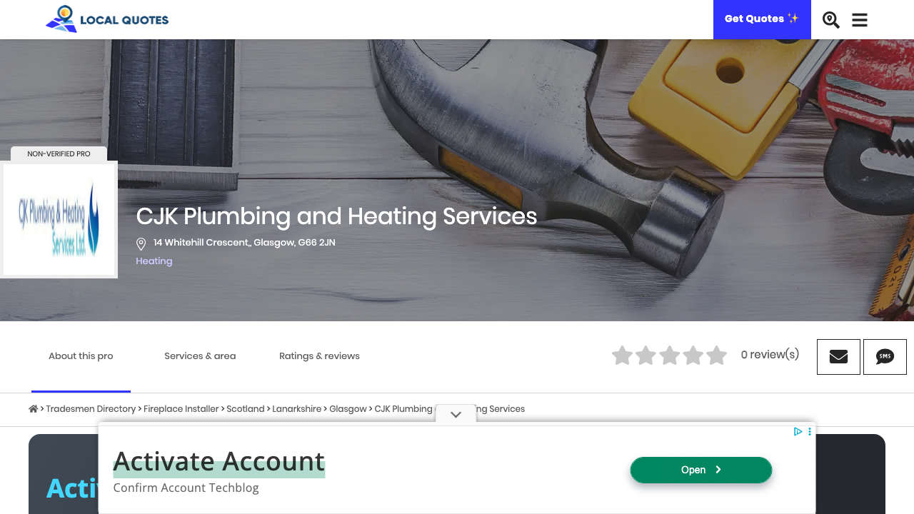 CJK PLUMBING & HEATING SOLUTIONS LTD website preview