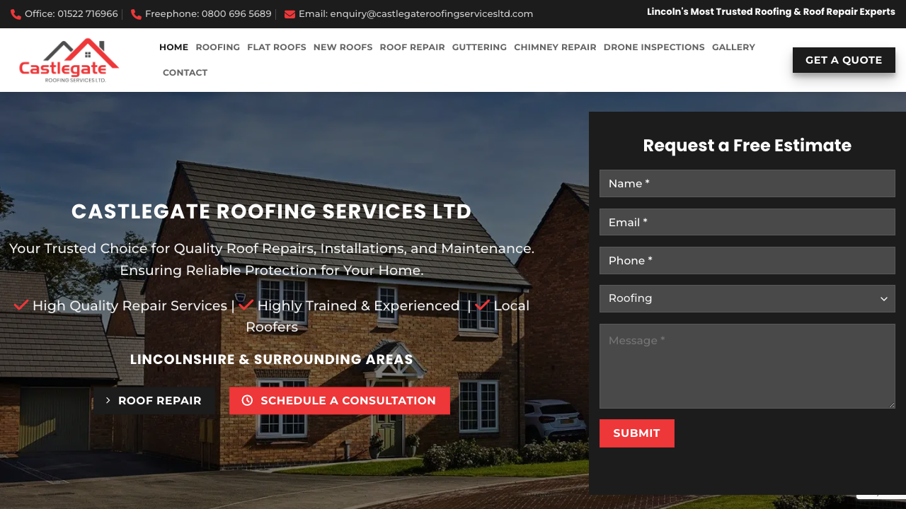 CASTLEGATE ROOFING SERVICES LIMITED website preview