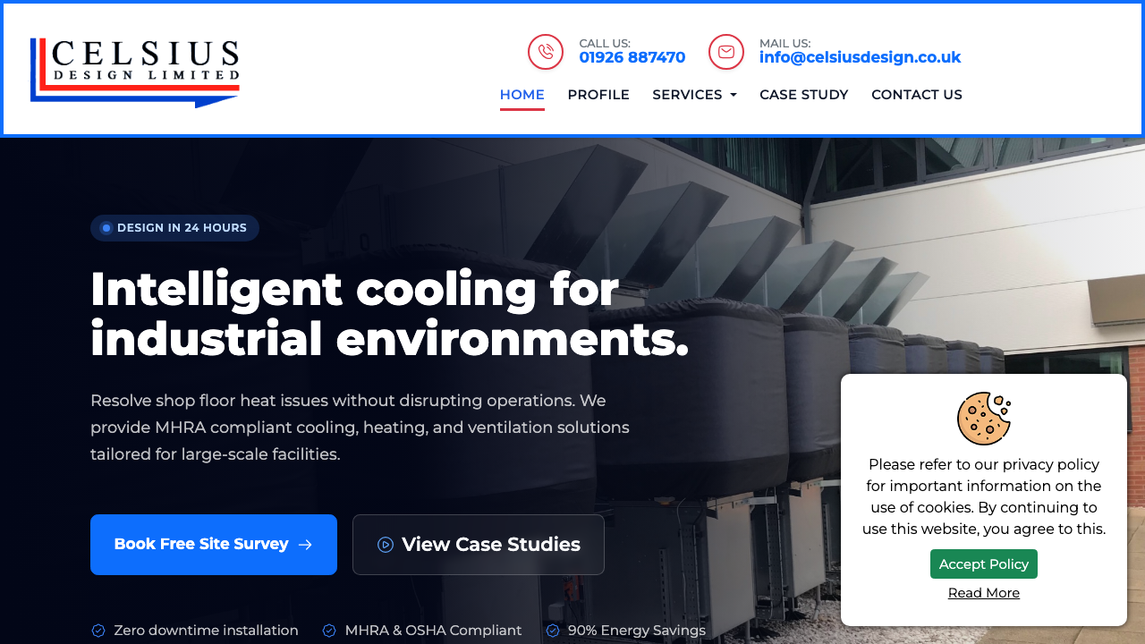 CELSIUS DESIGN LIMITED website preview