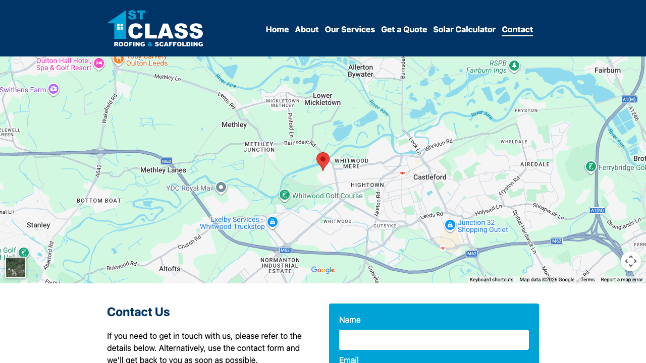 1ST CLASS ROOFING & SCAFFOLDING SERVICES LTD website preview