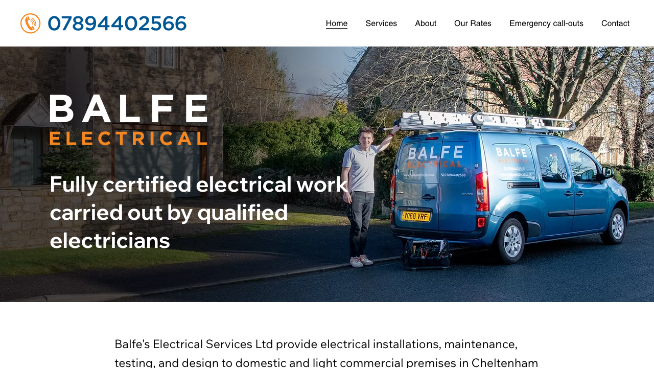 BALFE'S ELECTRICAL SERVICES LTD website preview
