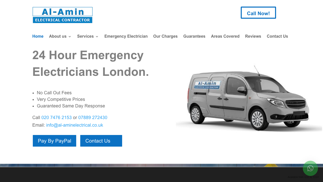 24 HOUR ELECTRICIAN LTD website preview