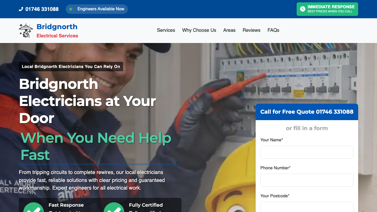 BRIDGNORTH ELECTRICAL SERVICES LTD website preview