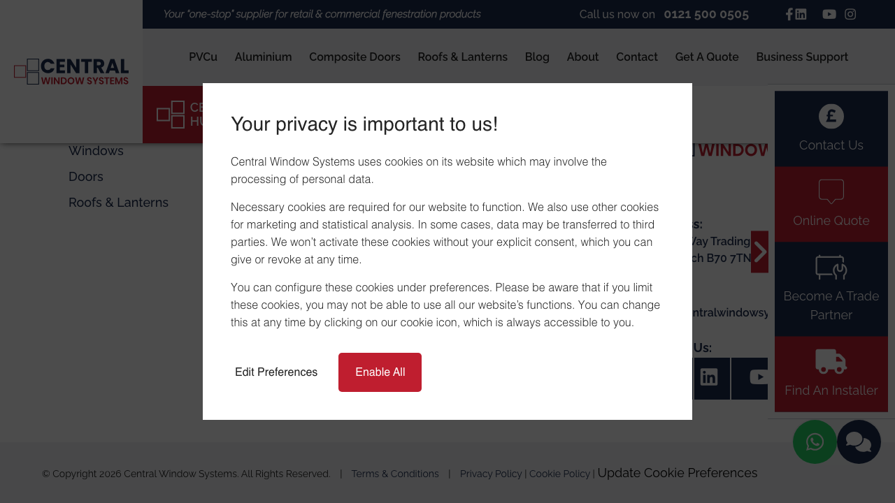 CENTRAL ALUMINIUM SYSTEMS LTD website preview