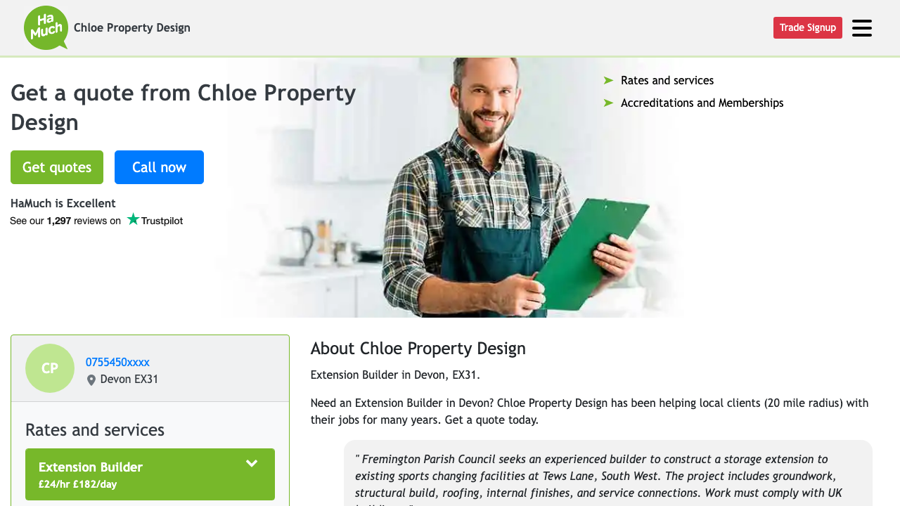 CHLOE PROPERTY DESIGN LTD website preview