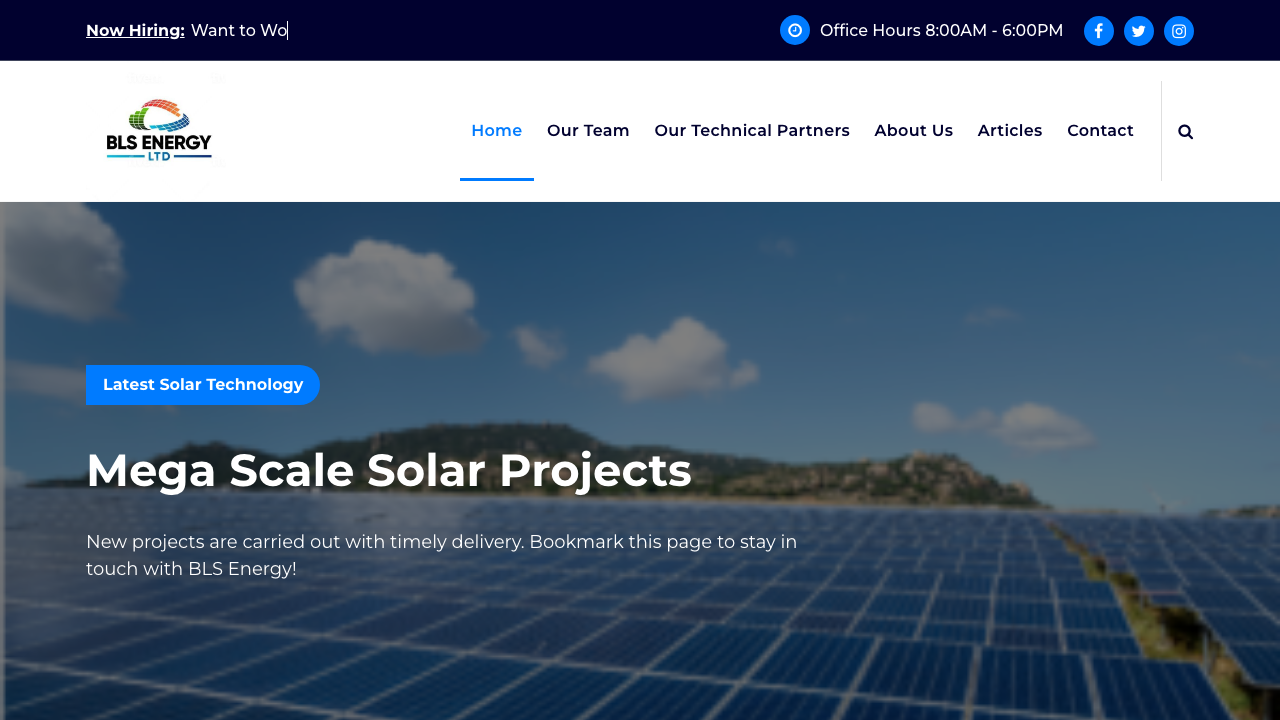 BLS ENERGY LIMITED website preview