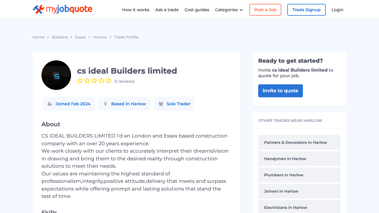C'S IDEAL BUILDERS LIMITED website preview