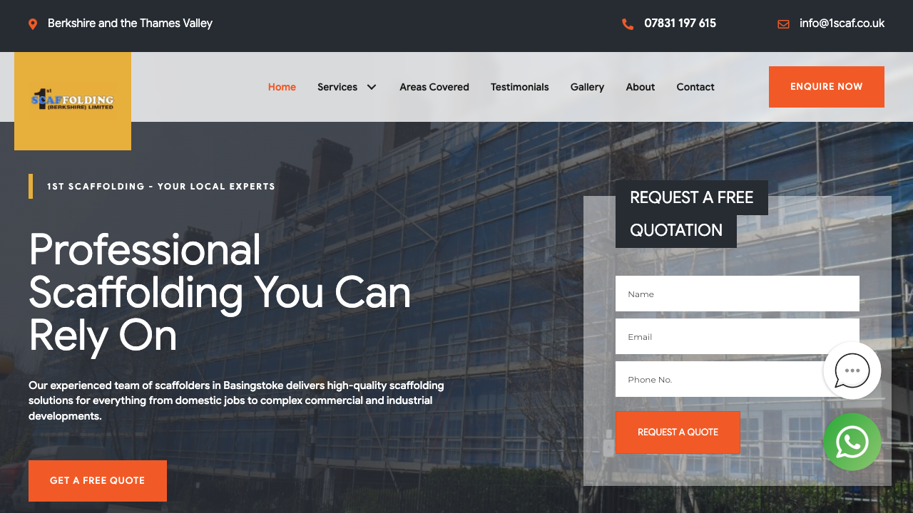 1ST SCAFFOLDING (BERKSHIRE) LTD website preview