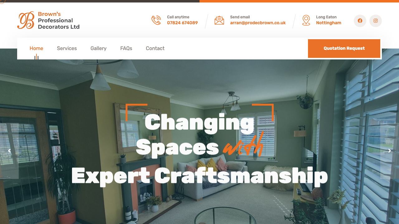 BROWN'S PROFESSIONAL DECORATORS AND MAINTENANCE LIMITED website preview