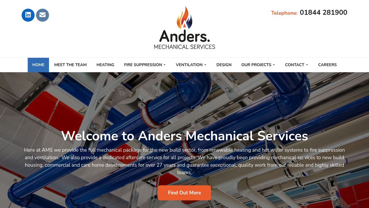 ANDERS MECHANICAL SERVICES LTD website preview