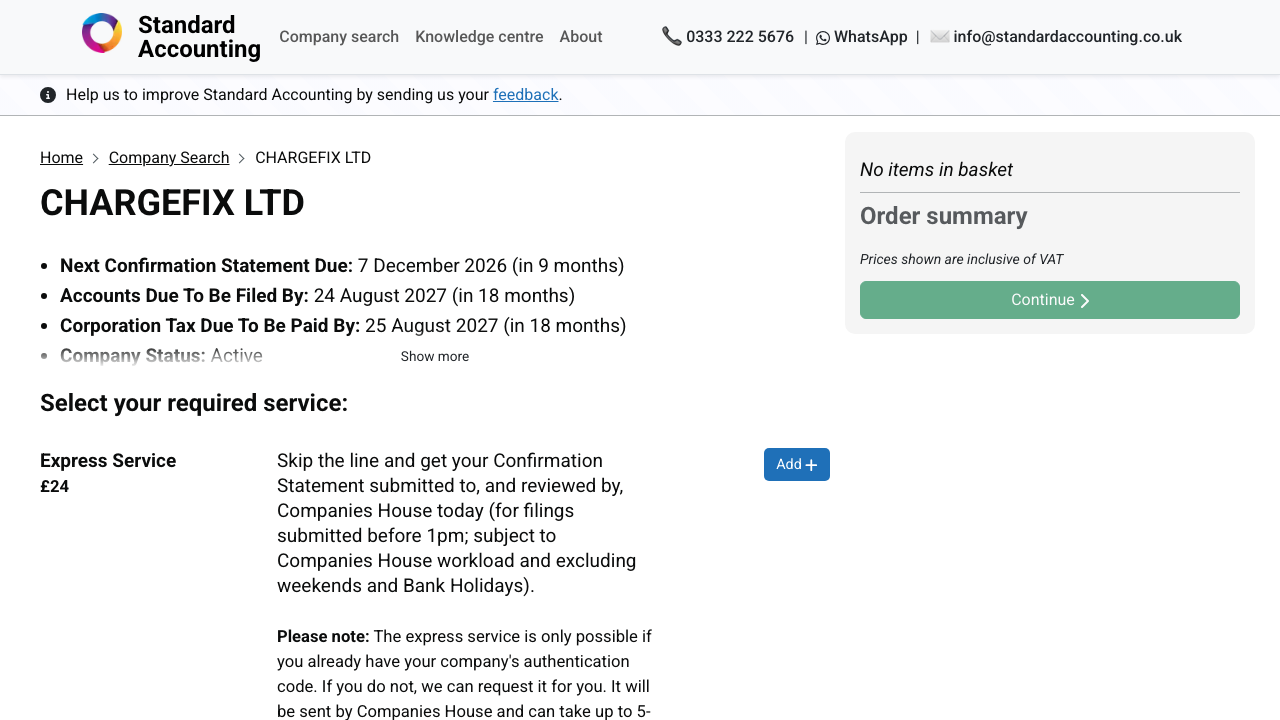 CHARGEFIX LTD website preview