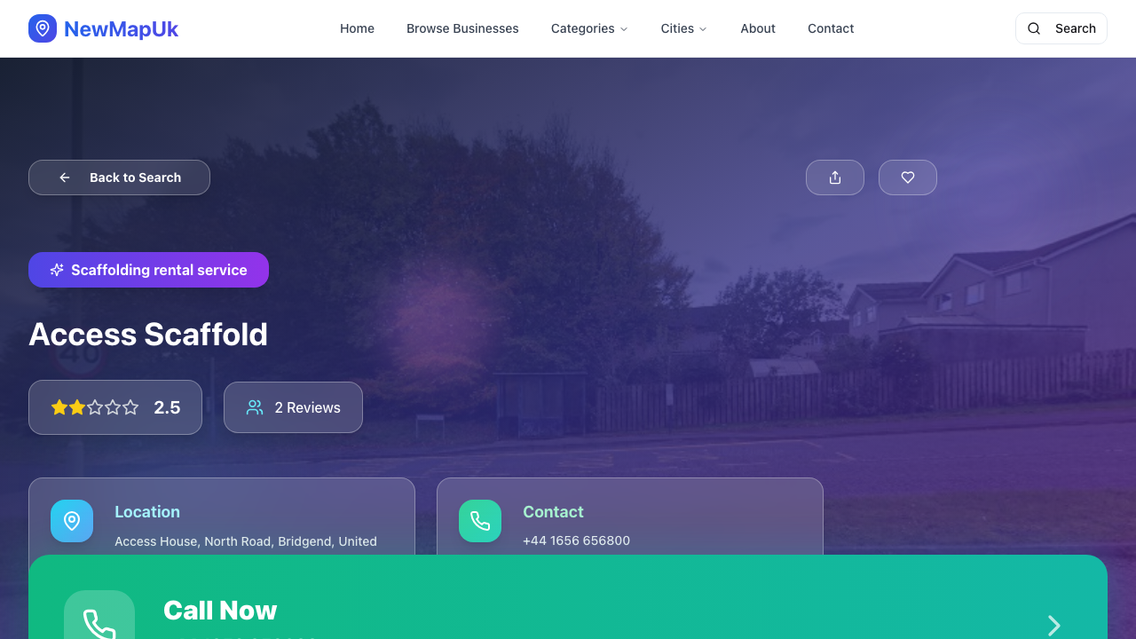 BRIDGEND ACCESS SCAFFOLDING ERECTORS LTD website preview